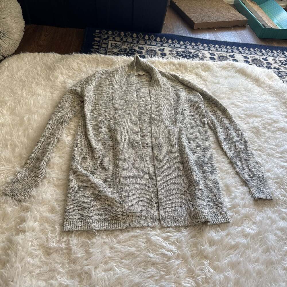 Loft‎ Gray, White, and Silver Open Front Cardigan XS